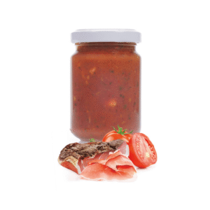 Bruschetta com tomates e presunto speck