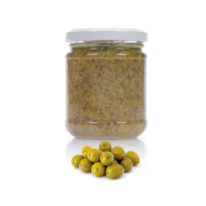 Bruschetta de azeitonas verdes